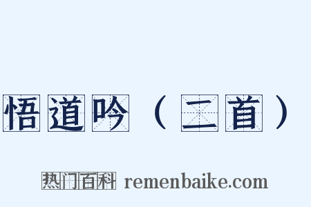 悟道吟（二首）是什么意思的图片